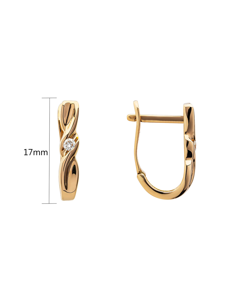 Auksiniai auskarai su briliantais  - Goldinga