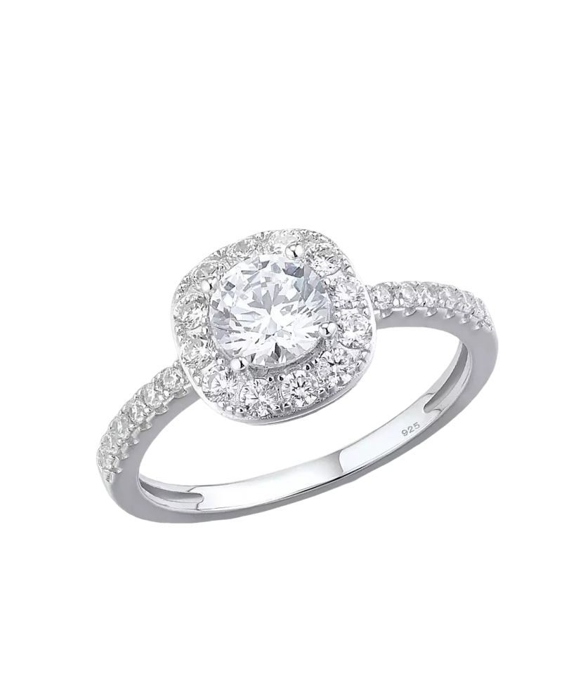 Sidabrinis žiedas su cirkoniais - Sidabriniai žiedai - Goldinga