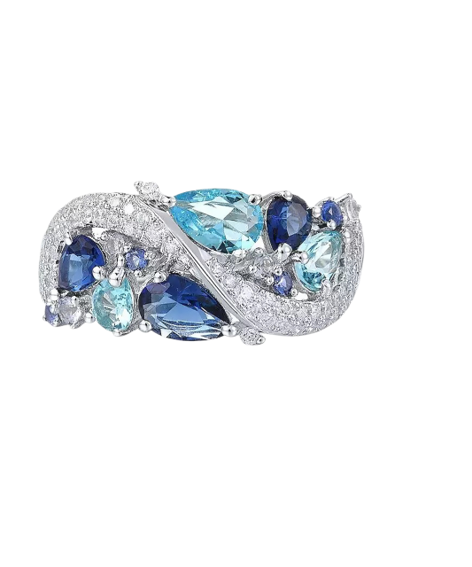 Sidabrinis žiedas su cirkoniais  - Goldinga