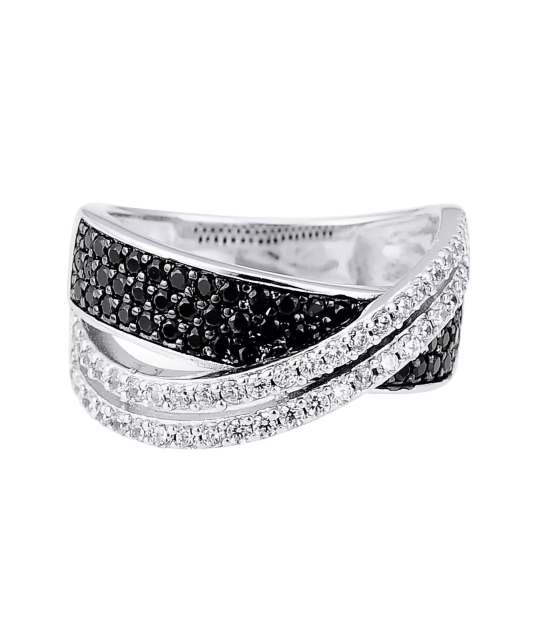 Sidabrinis žiedas su cirkoniais ir špineliais  - Goldinga