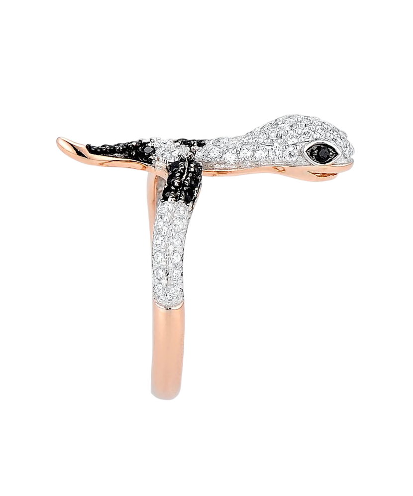 Sidabrinis paauksuotas žiedas su cirkoniais ir špineliais  - Goldinga