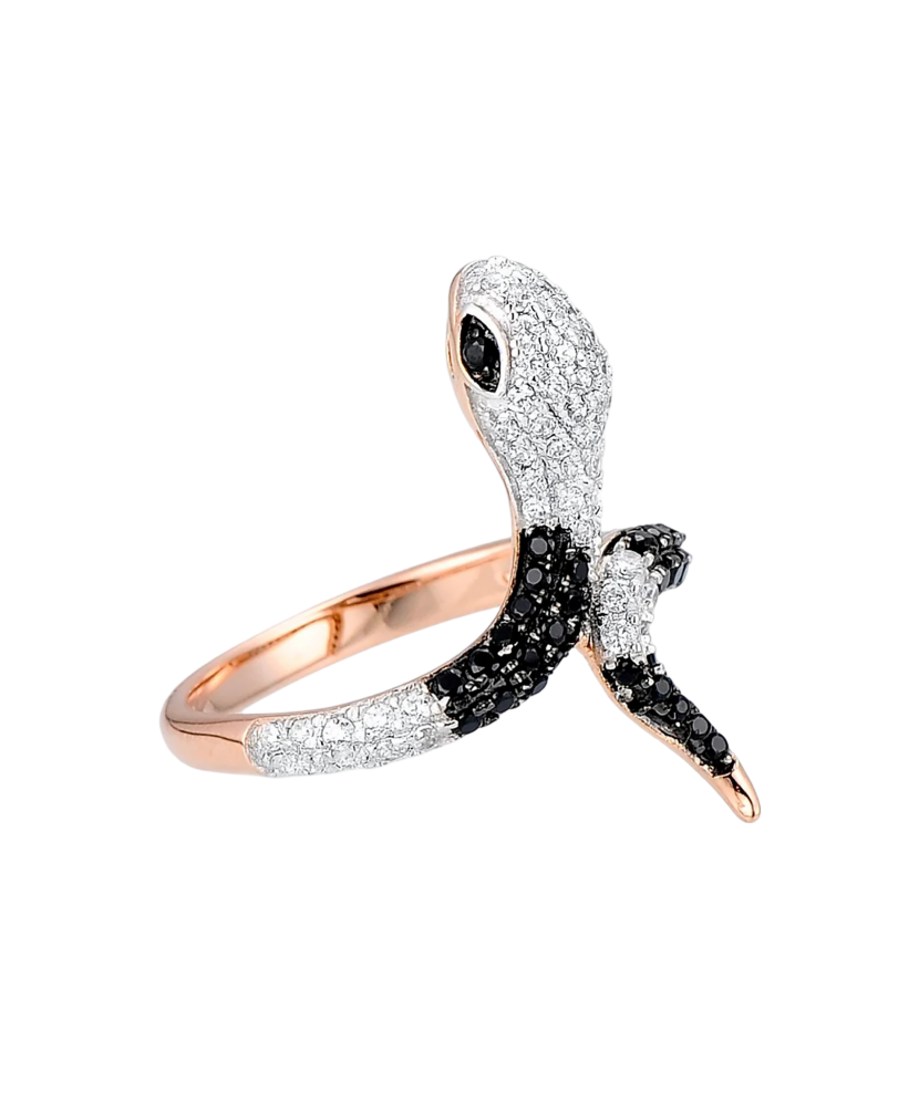 Sidabrinis paauksuotas žiedas su cirkoniais ir špineliais  - Goldinga