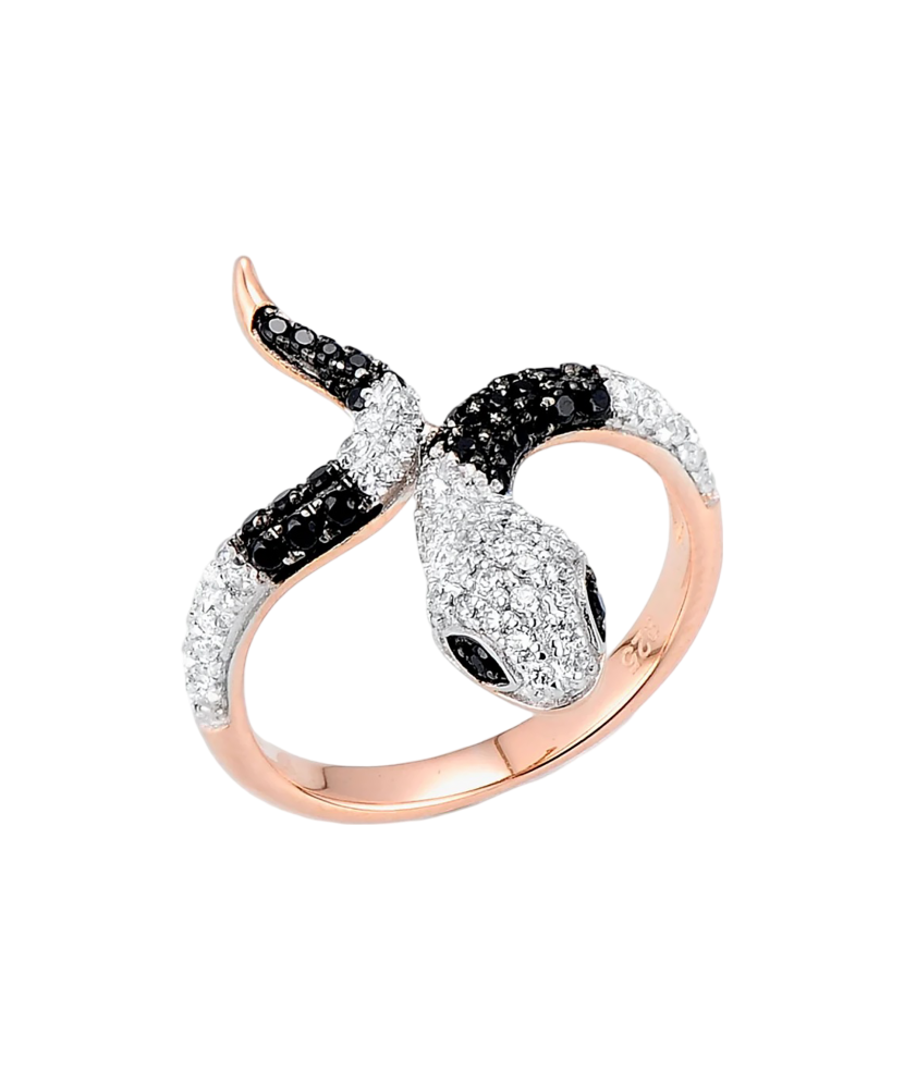 Sidabrinis paauksuotas žiedas su cirkoniais ir špineliais  - Goldinga