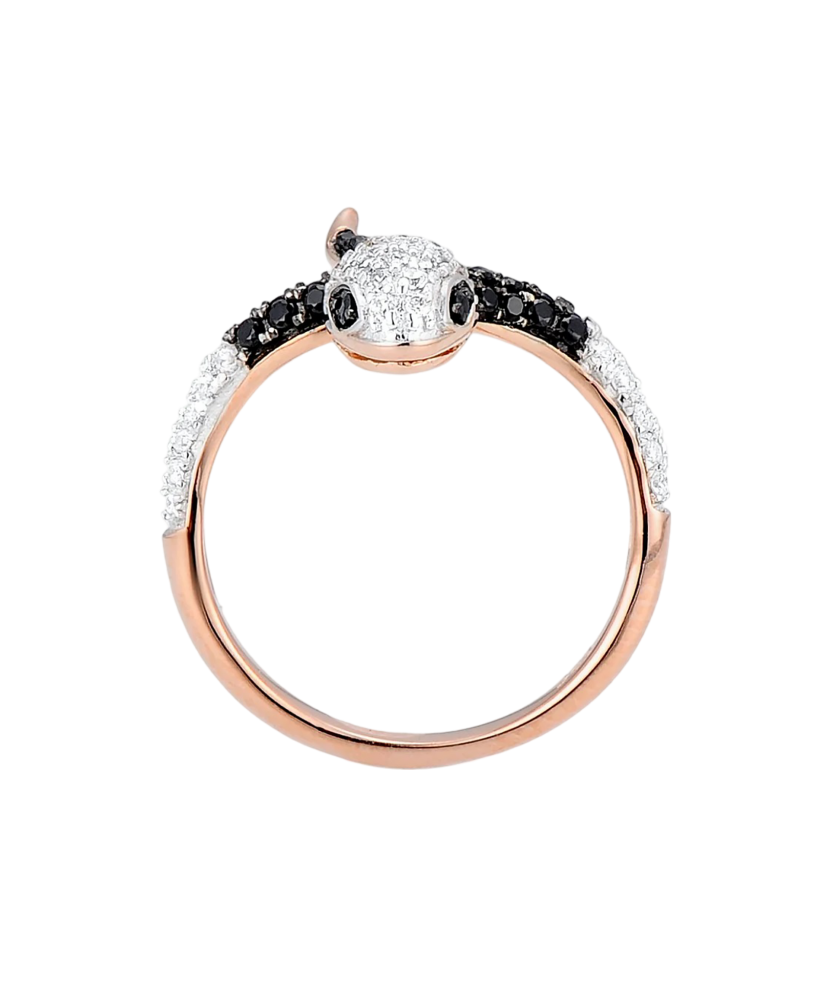 Sidabrinis paauksuotas žiedas su cirkoniais ir špineliais  - Goldinga