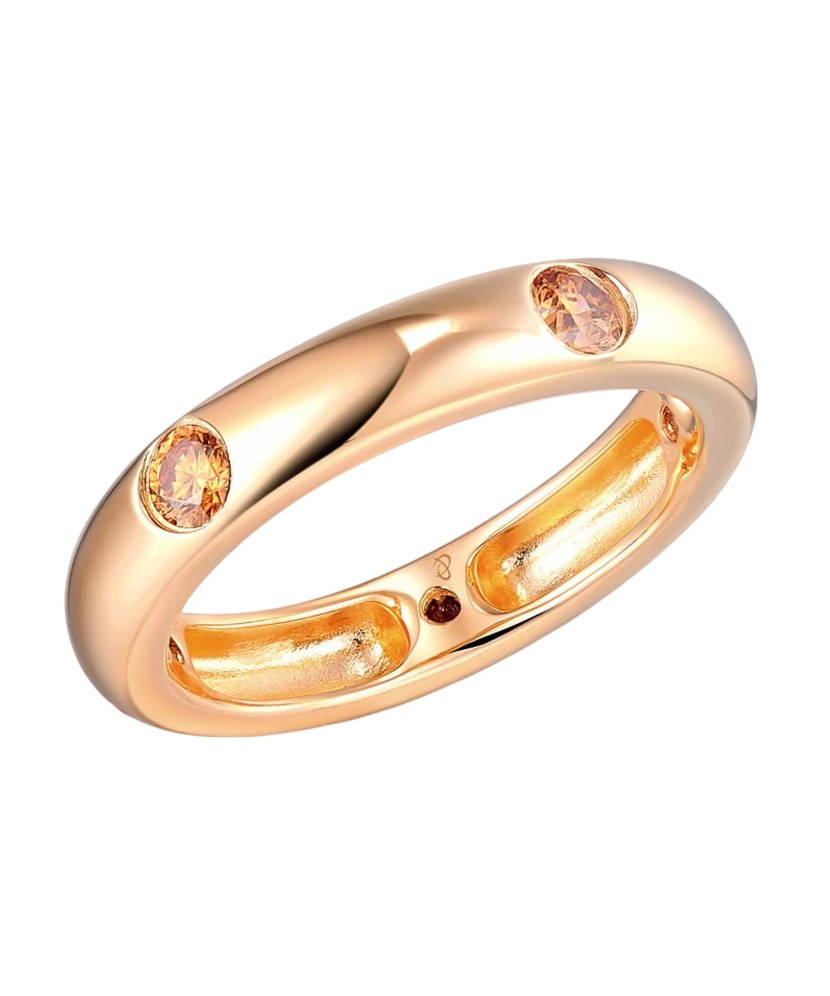 Sidabrinis paauksuotas žiedas su cirkoniais