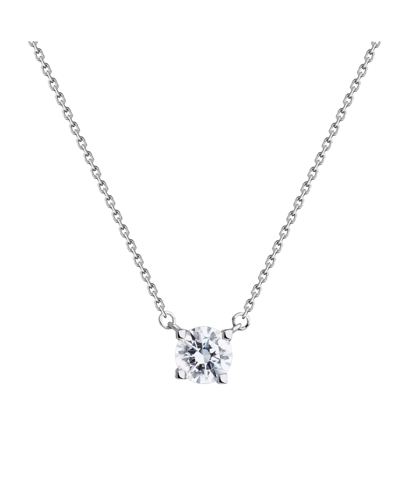 Balto aukso grandinėlė su cirkonio pakabuku  - Goldinga