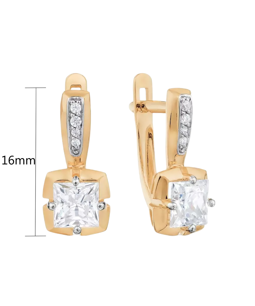 Auksiniai auskarai su cirkoniu  - Goldinga