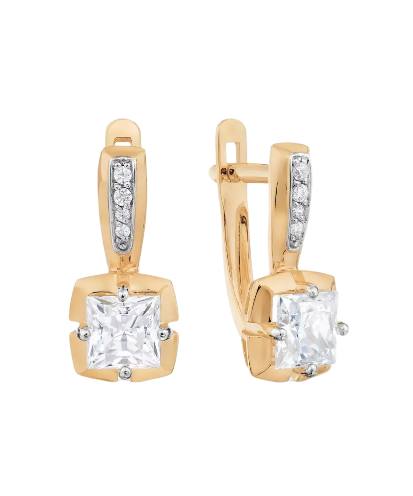 Auksiniai auskarai su cirkoniu  - Goldinga