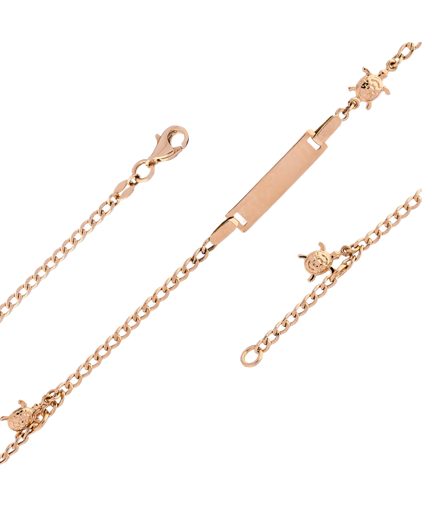 Auksinė vaikiška apyrankė su plokštele "Vėžliukas"  - Goldinga