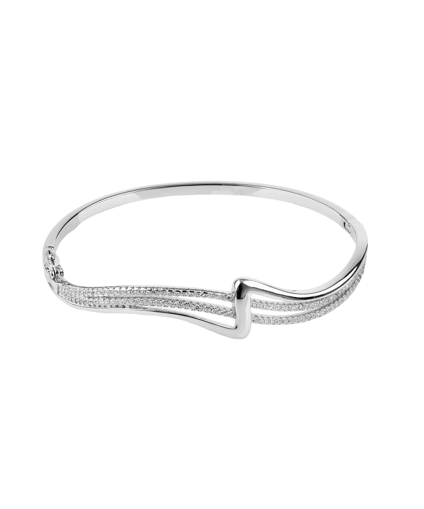 Sidabrinė Kieta Apyrankė su cirkoniais  - Goldinga