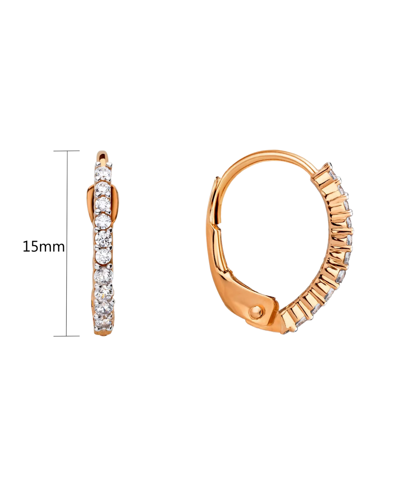 Auksiniai Auskarai Su Cirkoniais  - Goldinga