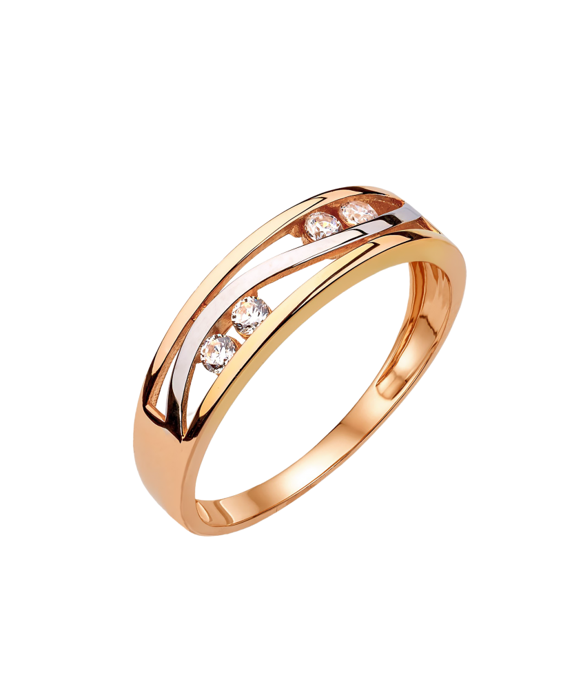 Auksinis žiedas su cirkoniais  - Goldinga