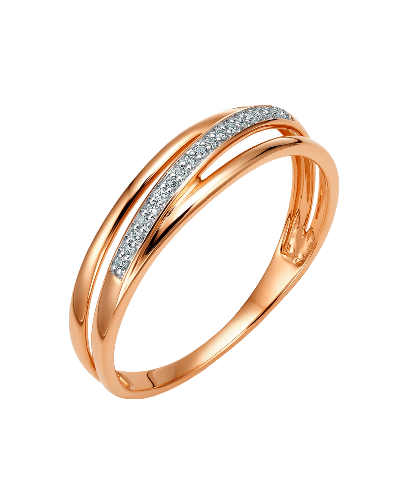 Auksinis žiedas su deimantais  - Goldinga