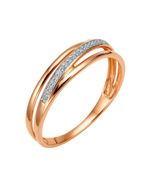 Auksinis žiedas su deimantais  - Goldinga