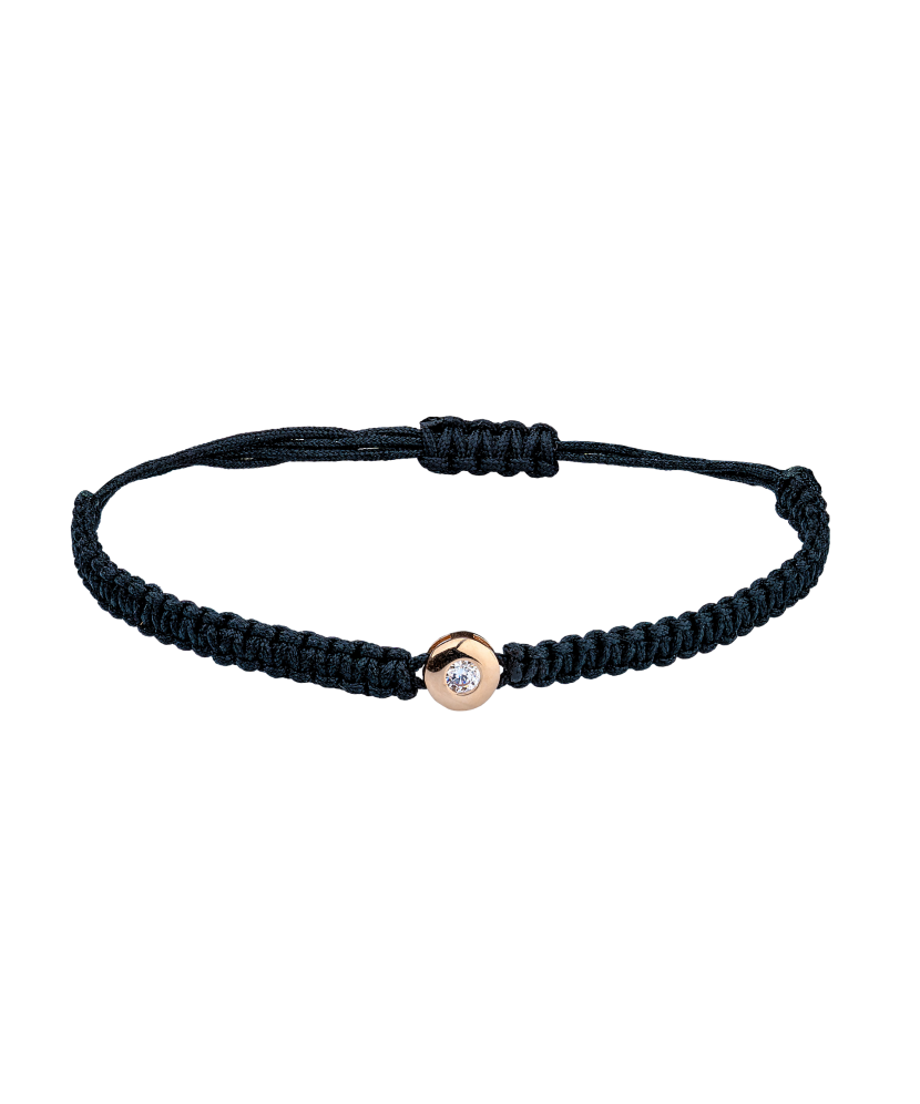 Juodo Siūlo Apyrankė Su Auksiniu Pakabuku  - Goldinga