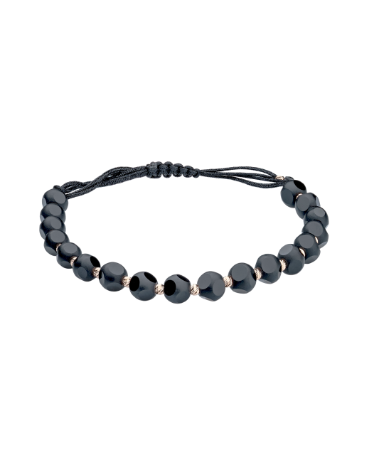 Juodo Siūlo Apyrankė Su Auksu Ir oniksais  - Goldinga