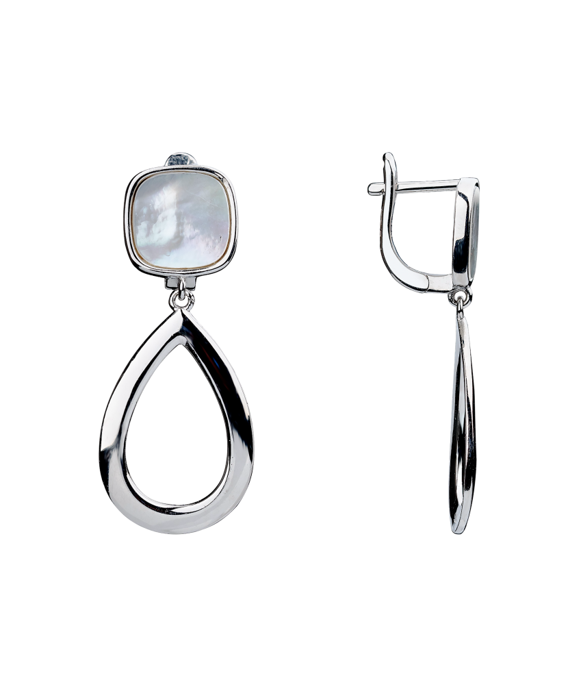 Sidabriniai auskarai su perlamutru - Sidabriniai auskarai - Goldinga