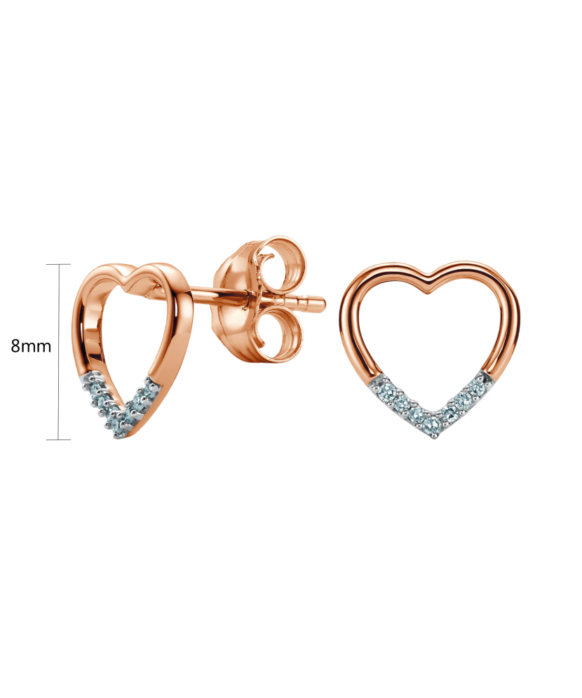 Auksiniai auskarai su deimantais "Širdelė"  - Goldinga