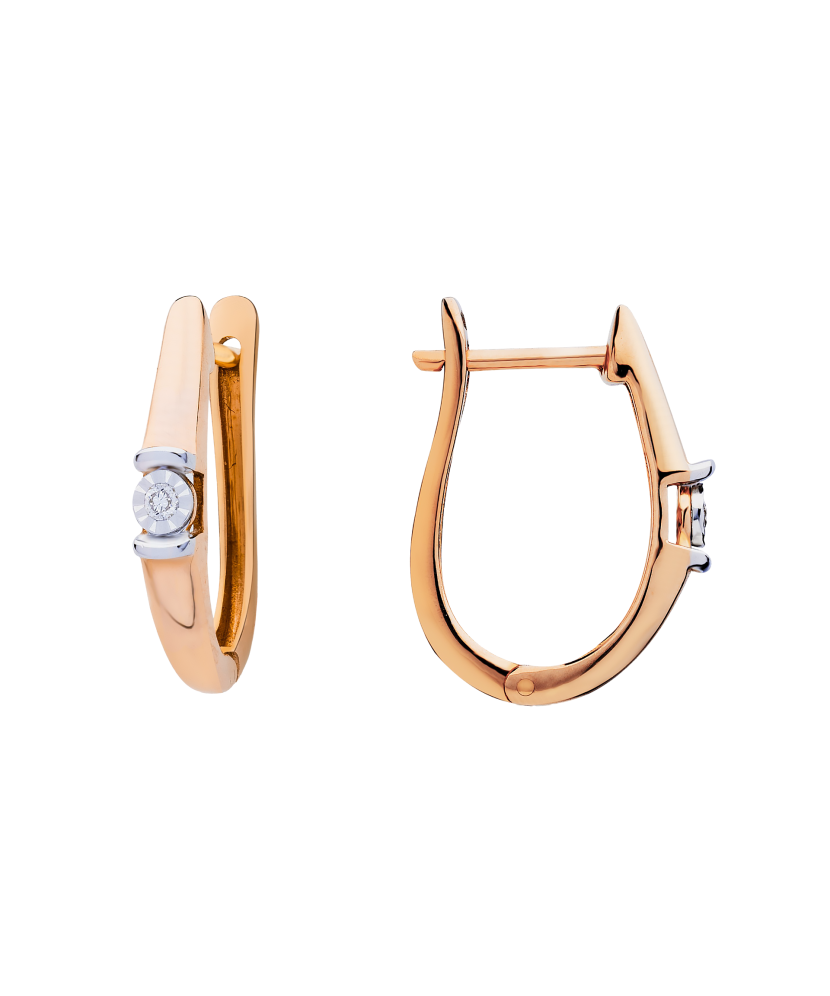 Auksiniai auskarai su briliantais  - Goldinga