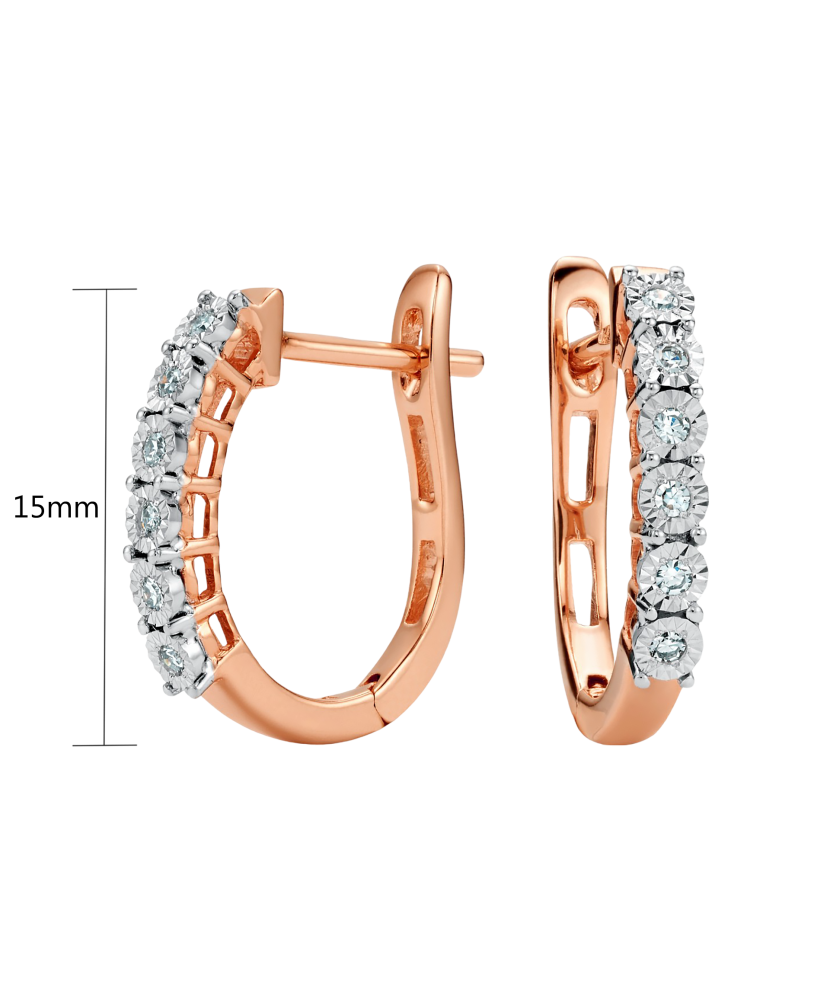 Auksiniai auskarai su briliantais  - Goldinga