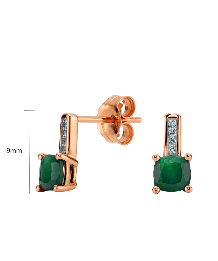 Auksiniai auskarai su smaragdais ir briliantais  - Goldinga