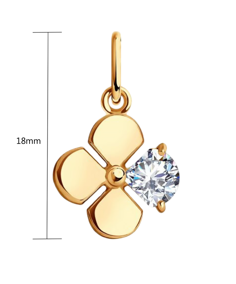 Auksinis pakabukas su cirkoniu  - Goldinga