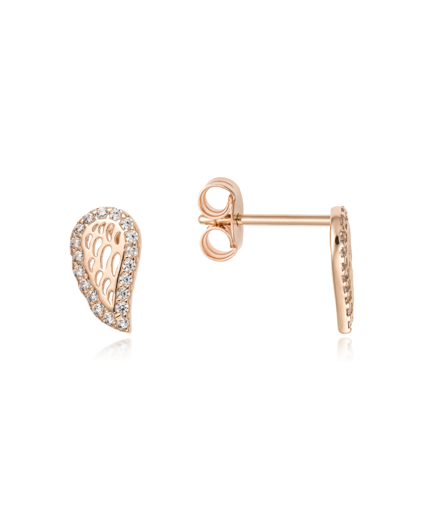 Auksiniai auskarai su cirkoniais "Angelo sparnas" - Auksiniai auskarai - Goldinga