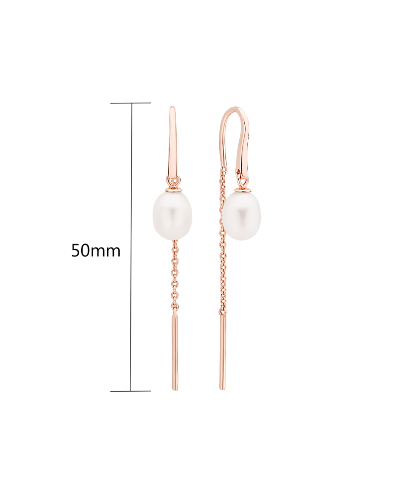 Paauksuoti Sidabriniai auskarai su perlais  - Goldinga