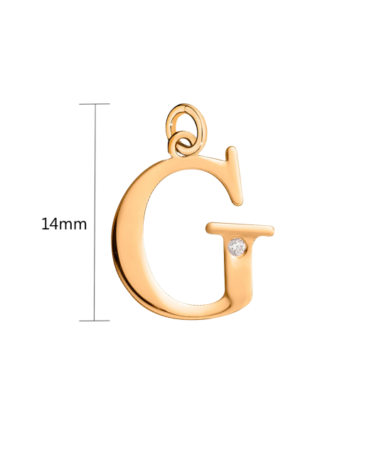 Auksinis pakabukas su deimantu raidė G  - Goldinga