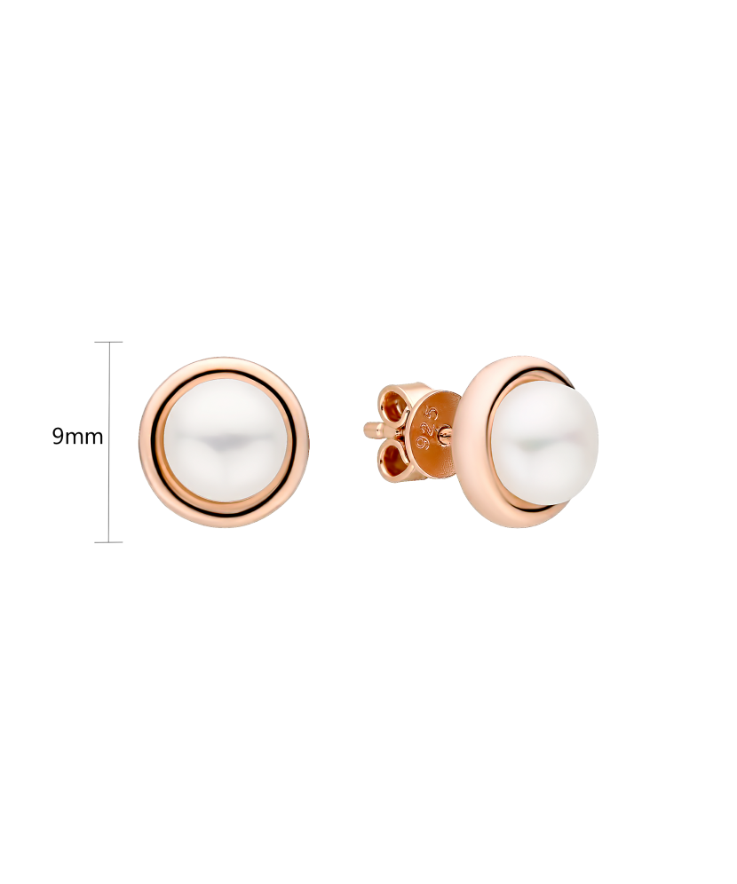 Paauksuoti Sidabriniai auskarai su perlais  - Goldinga