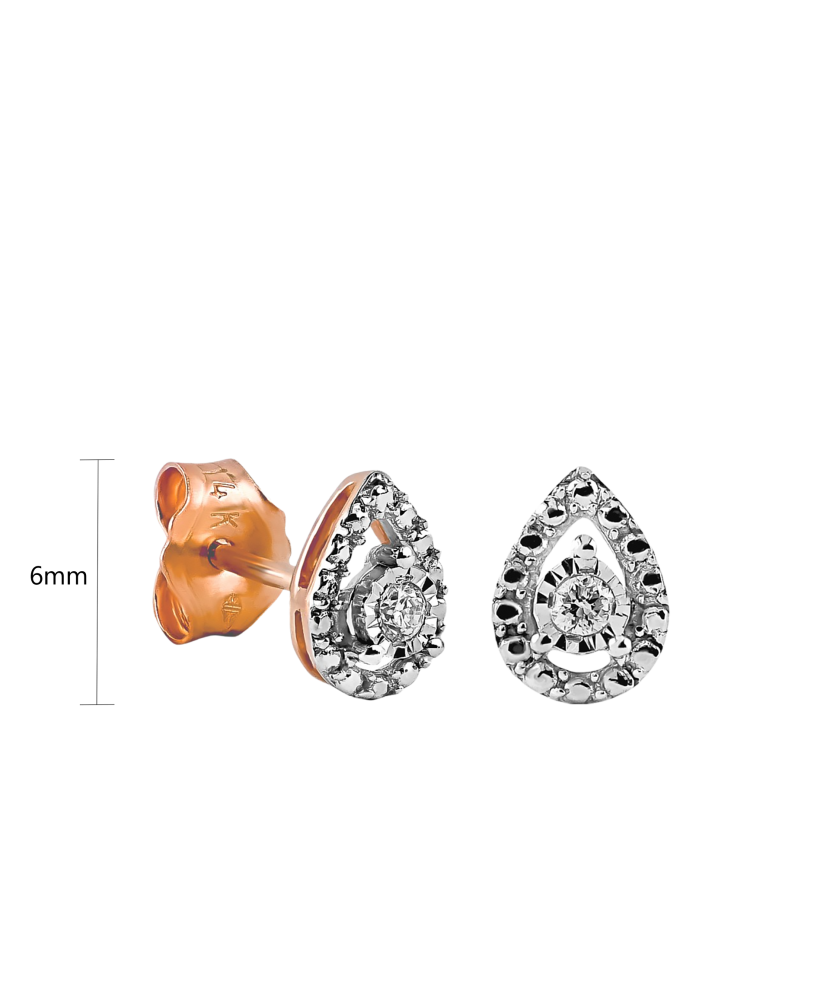 Auksiniai auskarai su briliantais  - Goldinga