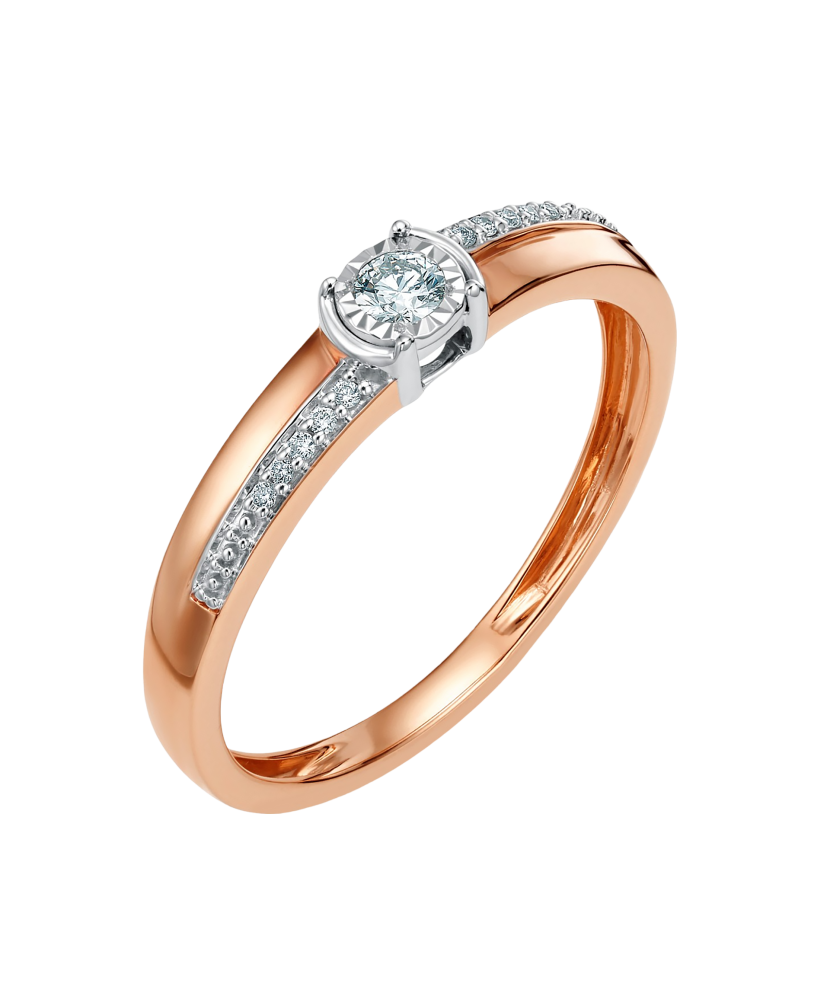 Auksinis žiedas su deimantu  - Goldinga