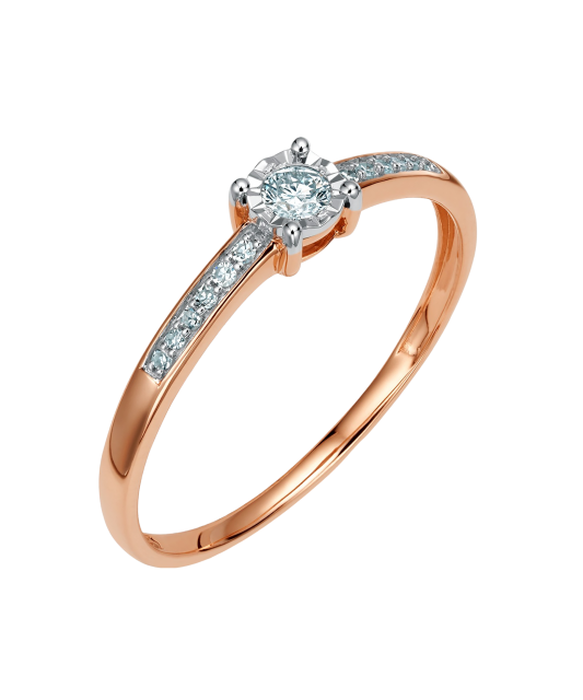 Auksinis žiedas su deimantu  - Goldinga