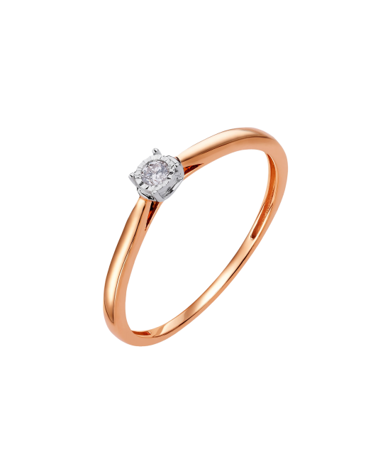 Auksinis žiedas su briliantu  - Goldinga