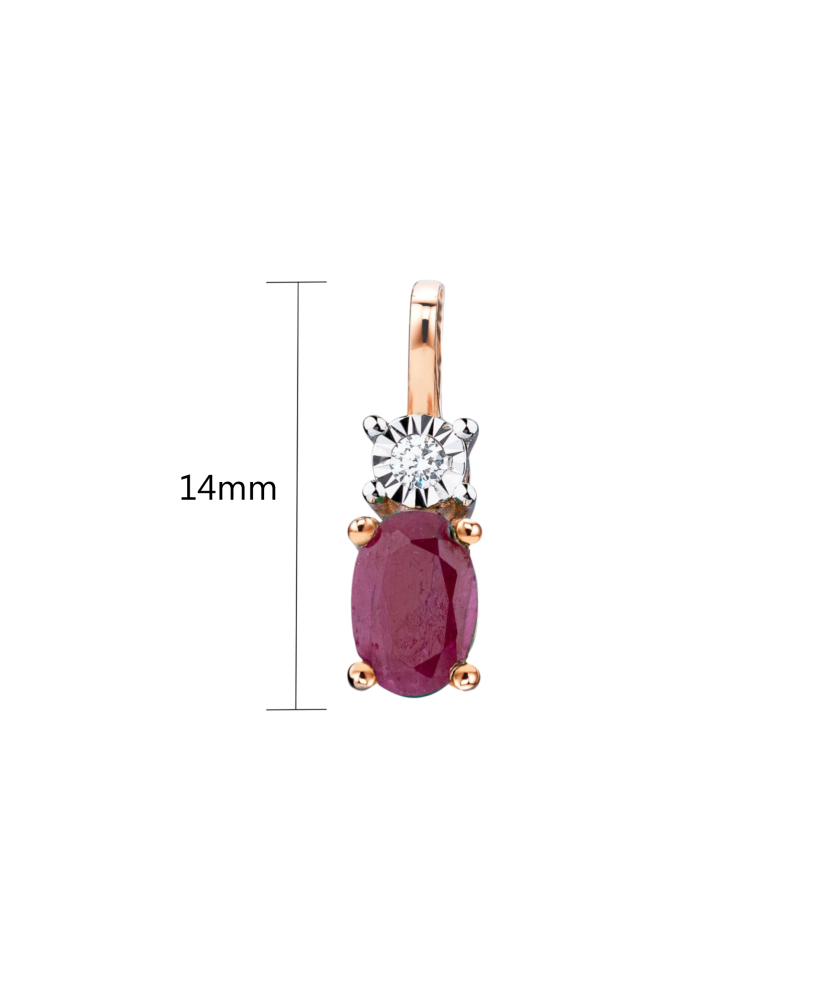 Auksinis pakabukas su rubinu ir briliantu  - Goldinga