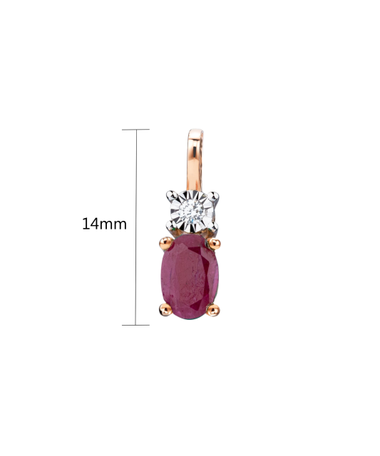 Auksinis pakabukas su rubinu ir briliantu  - Goldinga