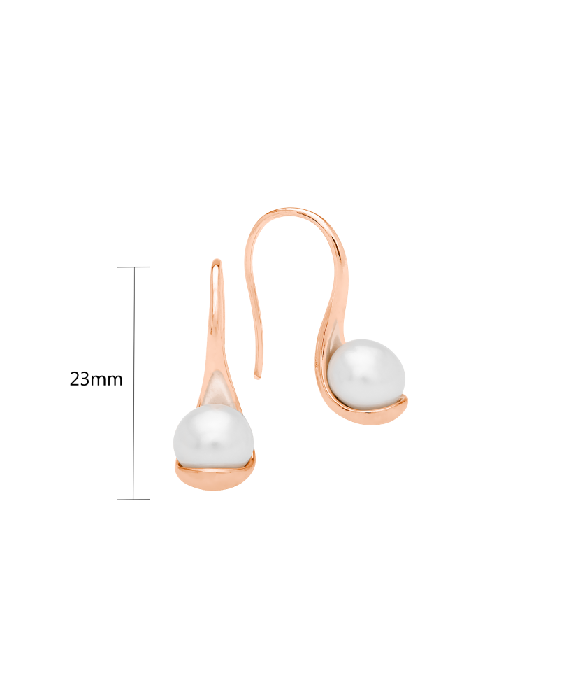 Paauksuoti Sidabriniai Auskarai Su Perlais  - Goldinga