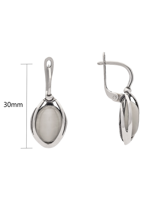 Sidabriniai auskarai su katės akies akmeniu  - Goldinga