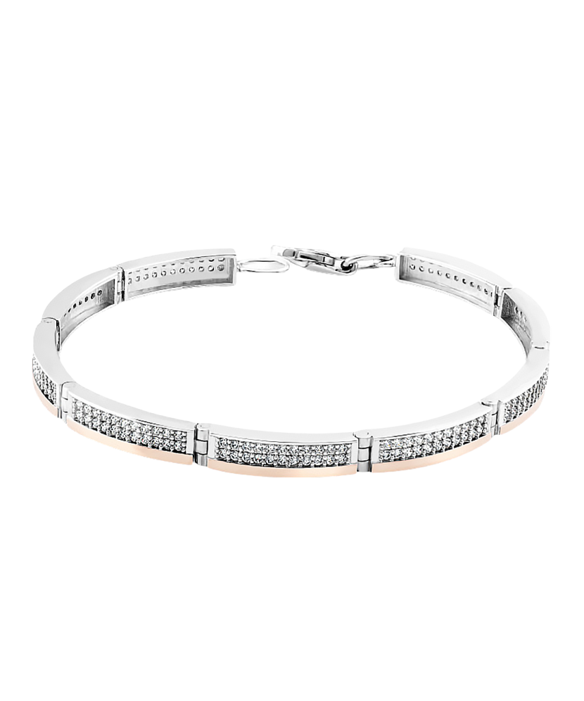 Sidabrinė apyrankė dengta auksu su cirkoniais - Sidabrinės apyrankės - Goldinga