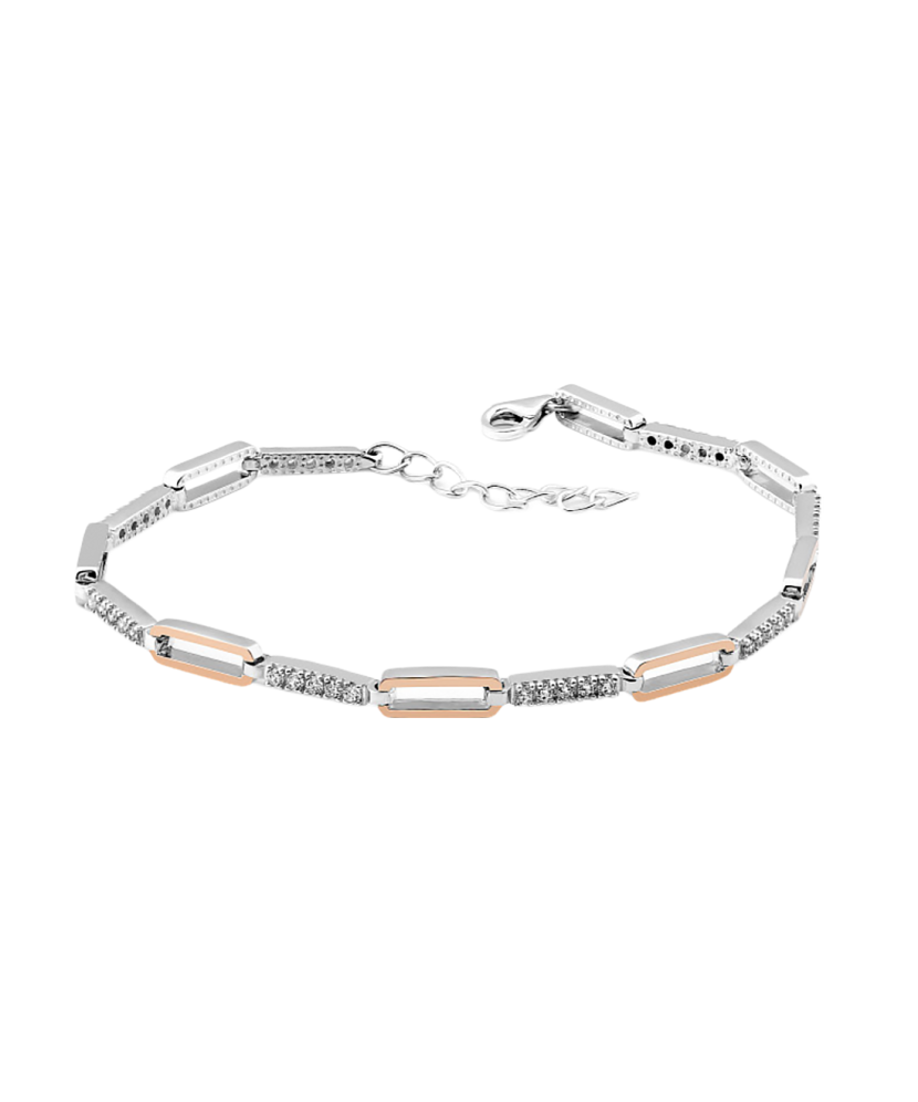 Sidabrinė apyrankė dengta auksu su cirkoniais - Sidabrinės apyrankės - Goldinga