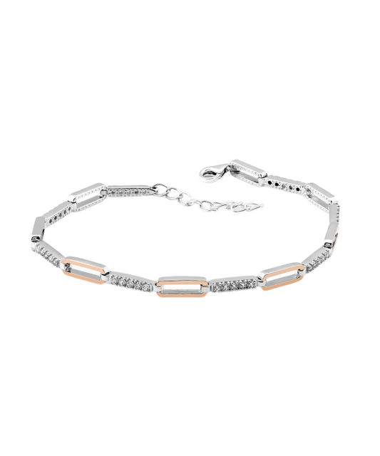 Sidabrinė apyrankė dengta auksu su cirkoniais - Sidabrinės apyrankės - Goldinga