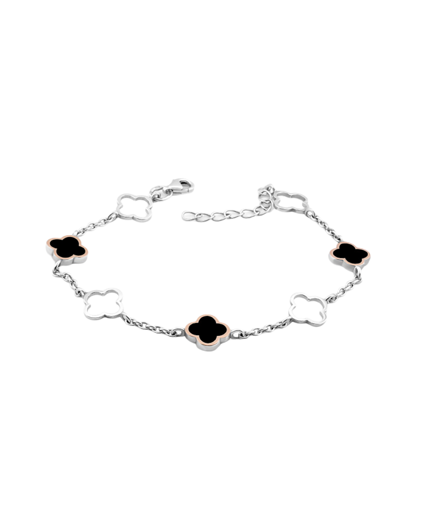 Sidabrinė apyrankė dengta auksu su oniksu - Sidabrinės apyrankės - Goldinga