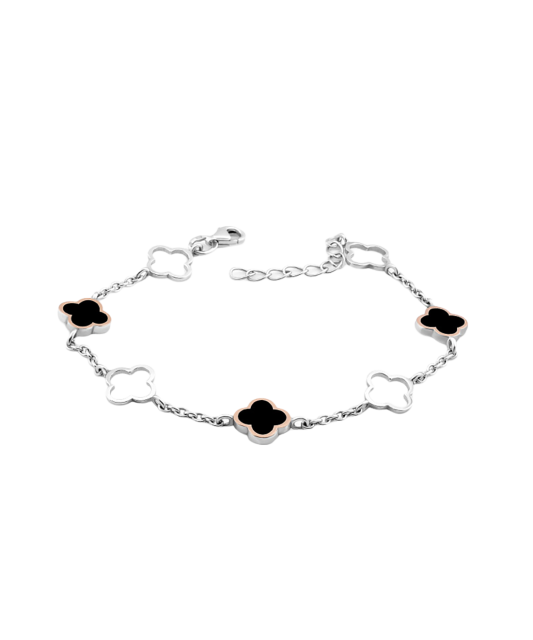 Sidabrinė apyrankė dengta auksu su oniksu - Sidabrinės apyrankės - Goldinga