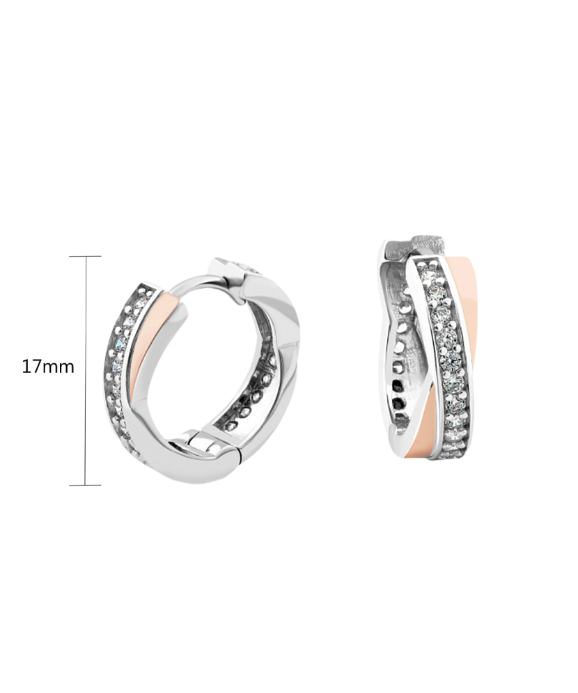 Sidabriniai auskarai dengti auksu su cirkoniais - Sidabriniai auskarai - Goldinga