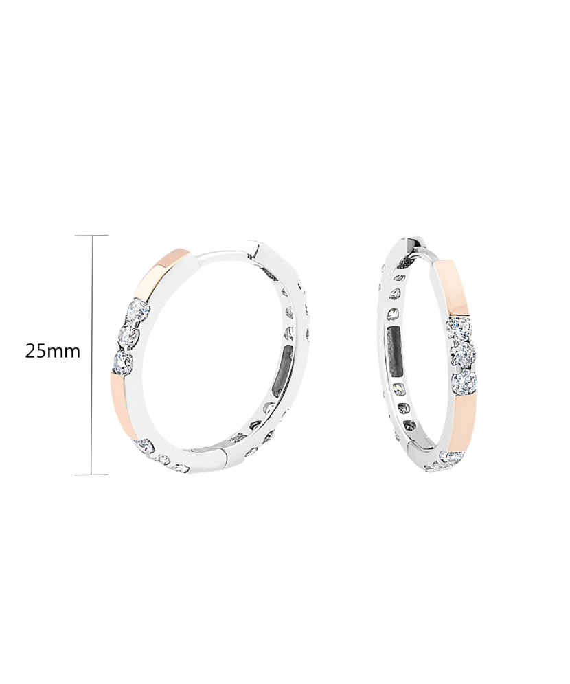 Sidabriniai auskarai dengti auksu su cirkoniais - Sidabriniai auskarai - Goldinga