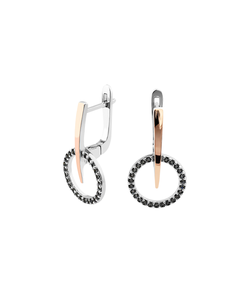 Sidabriniai auskarai dengti auksu su cirkoniais  - Goldinga