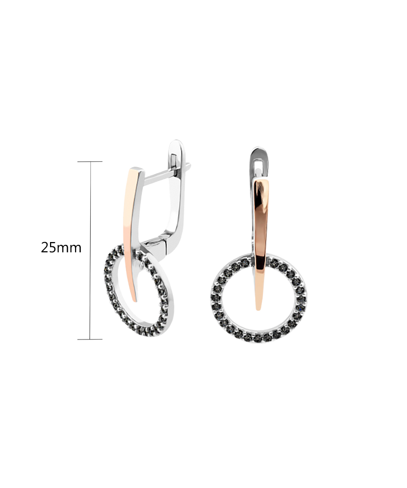 Sidabriniai auskarai dengti auksu su cirkoniais  - Goldinga