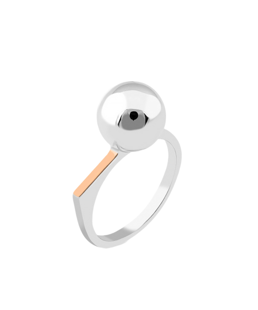 Sidabrinis žiedas dengtas auksu - Sidabriniai žiedai - Goldinga