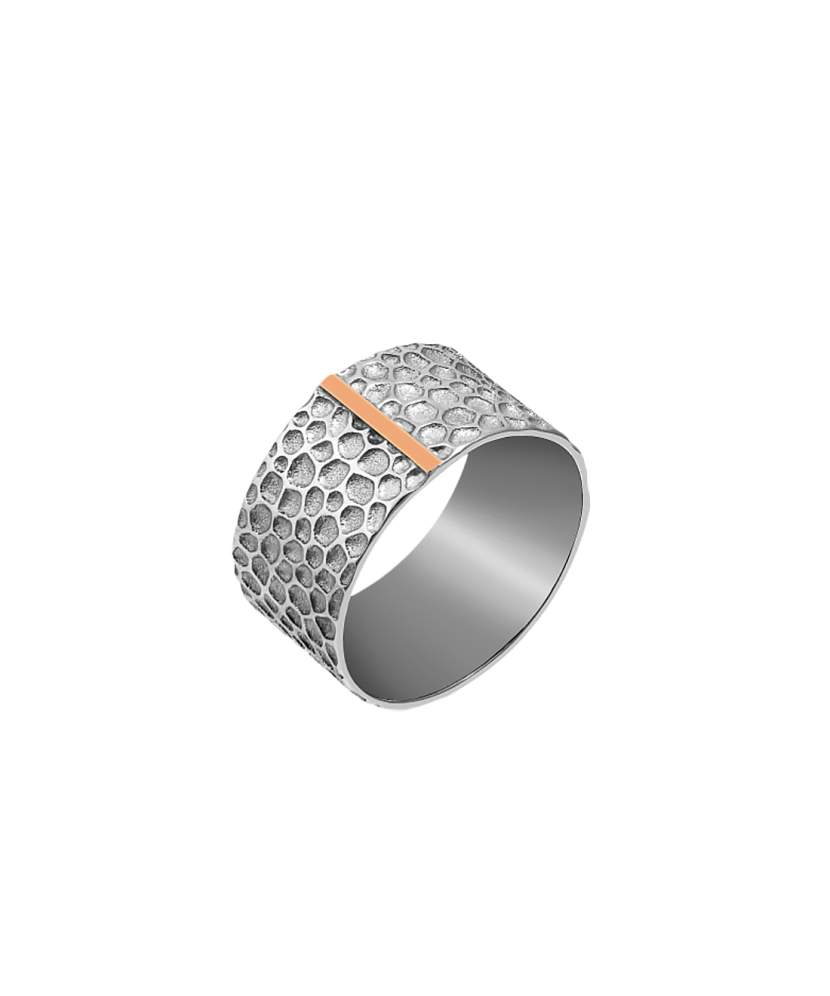 Sidabrinis žiedas dengtas auksu - Sidabriniai žiedai - Goldinga