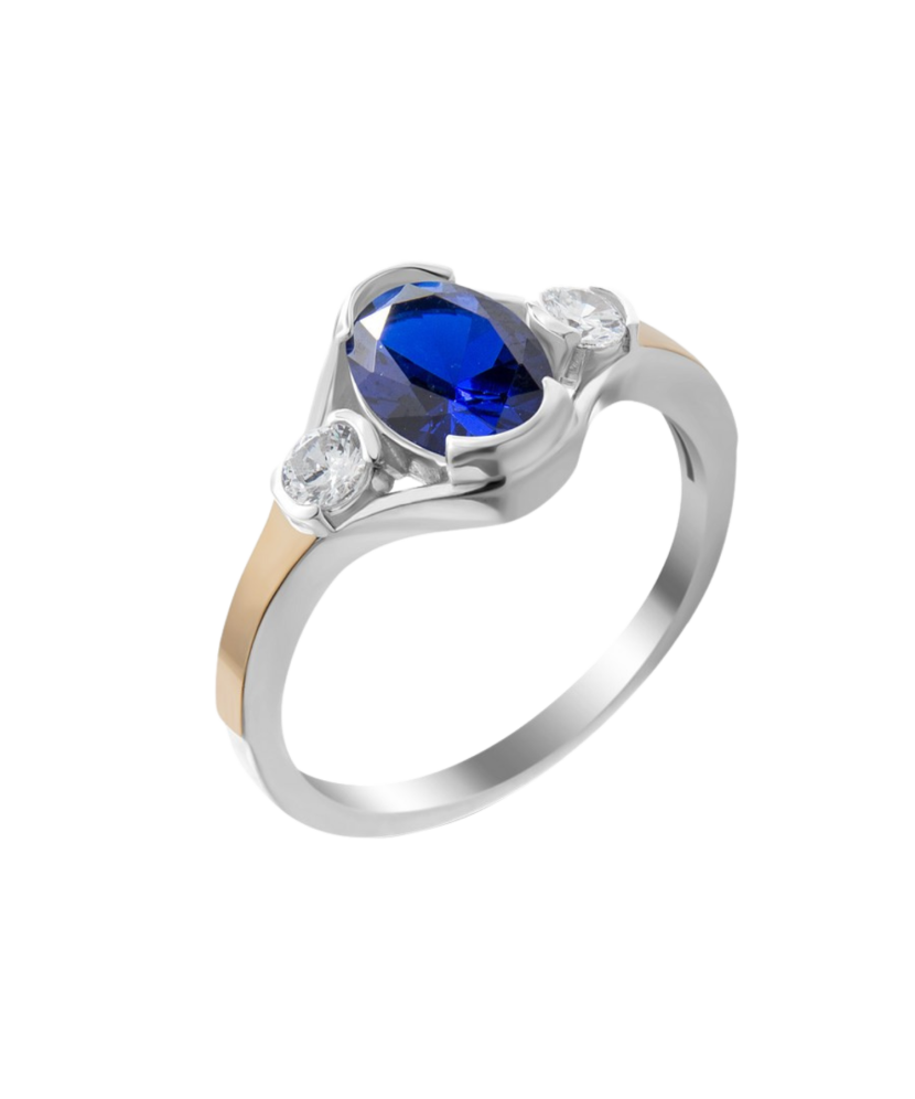 Sidabrinis žiedas Dengtas Auksu su cirkoniais  - Goldinga